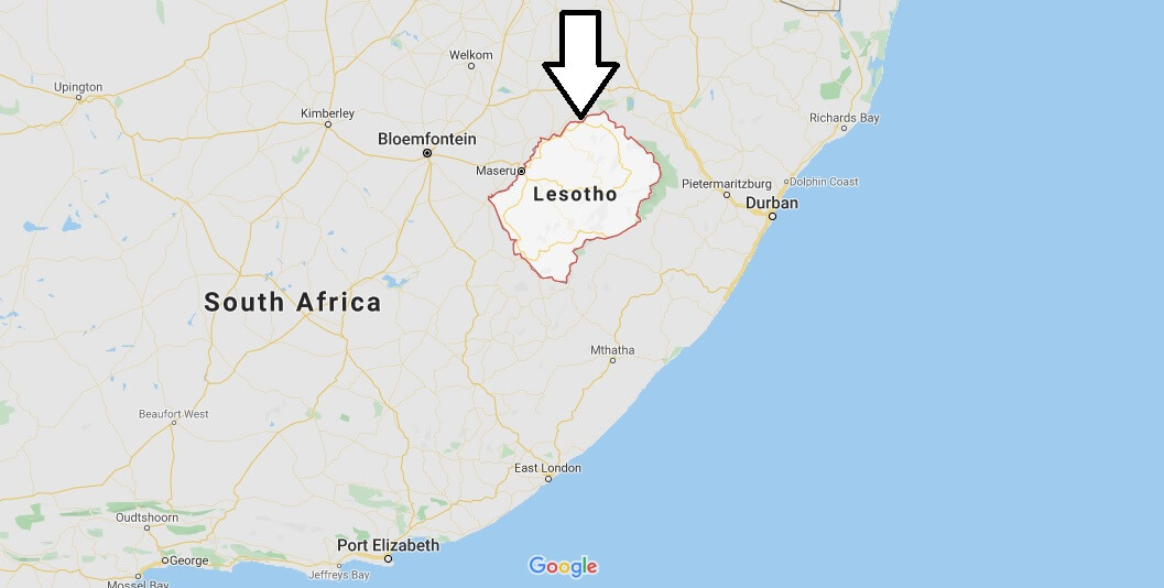 Lesotho on Map