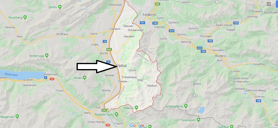Liechtenstein on Map