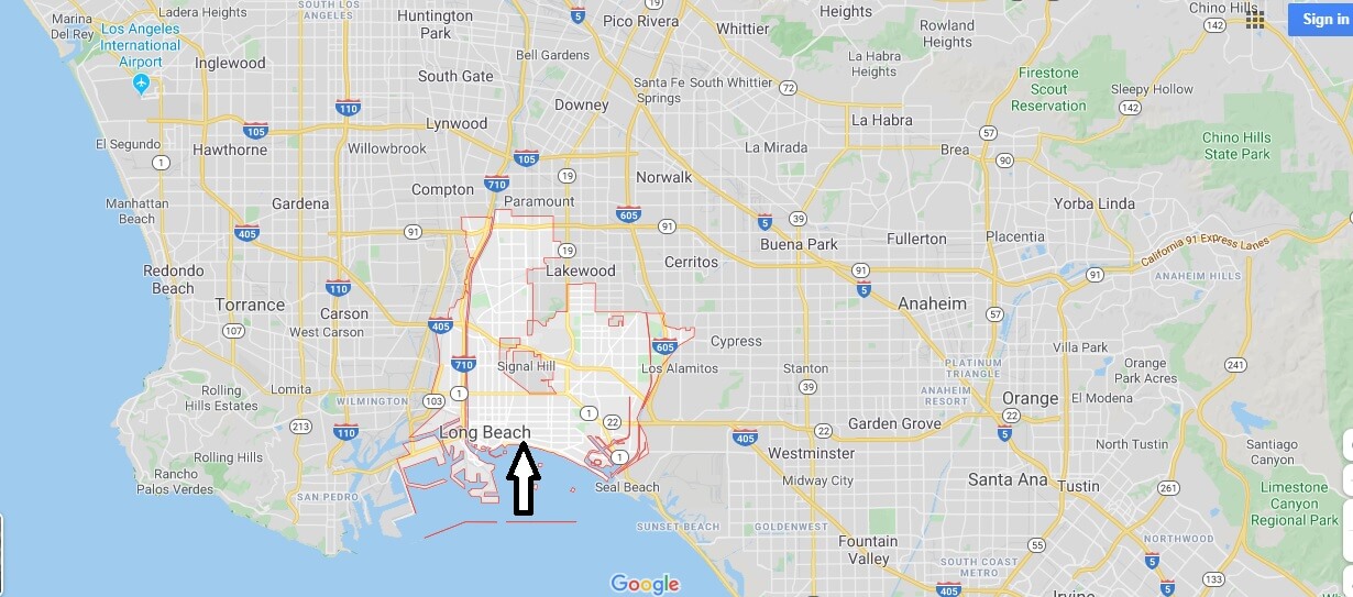 Long Beach on Map