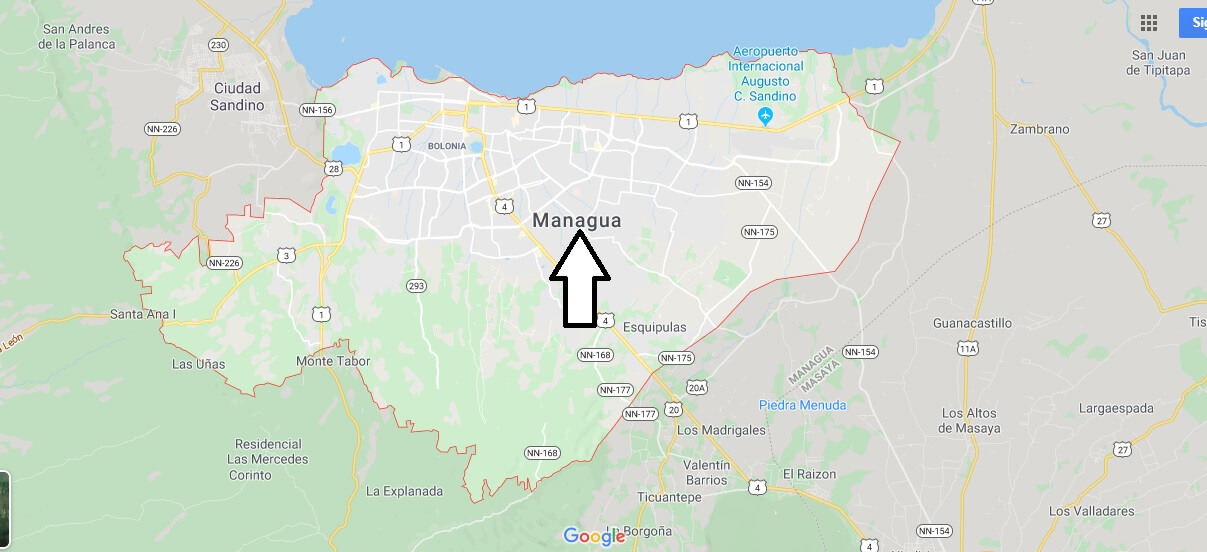 Managua on Map
