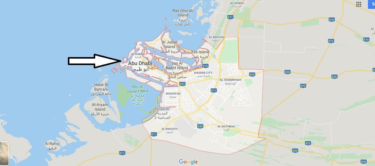 Map of Abu Dhabi