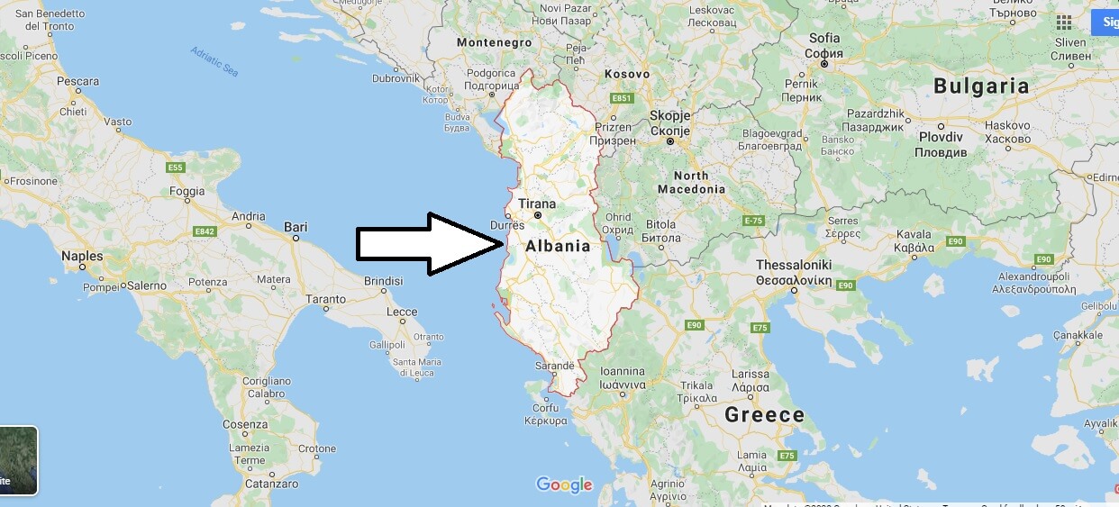 Map of Albania