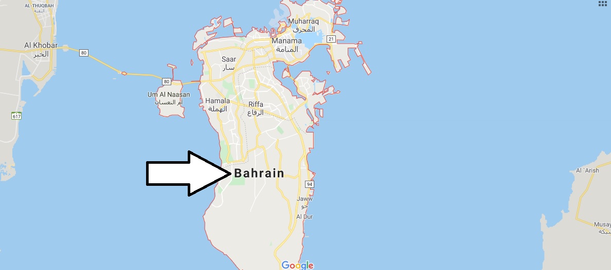 Map of Bahrain
