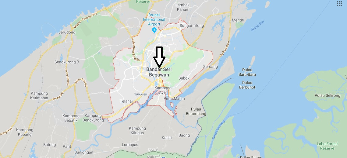 Map of Bandar Seri Begawan