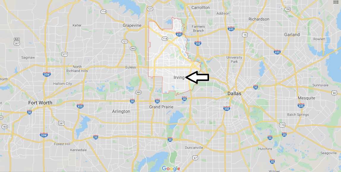Map of Irving