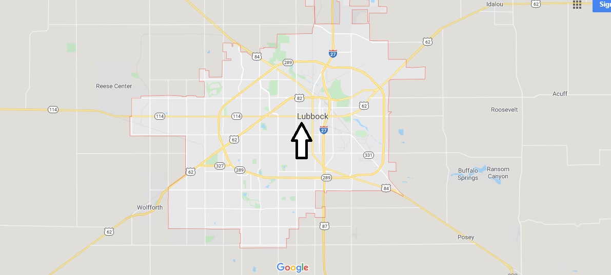 Map of Lubbock