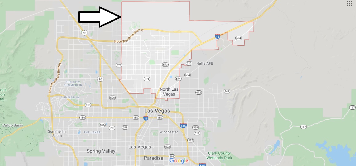 Map of North Las Vegas