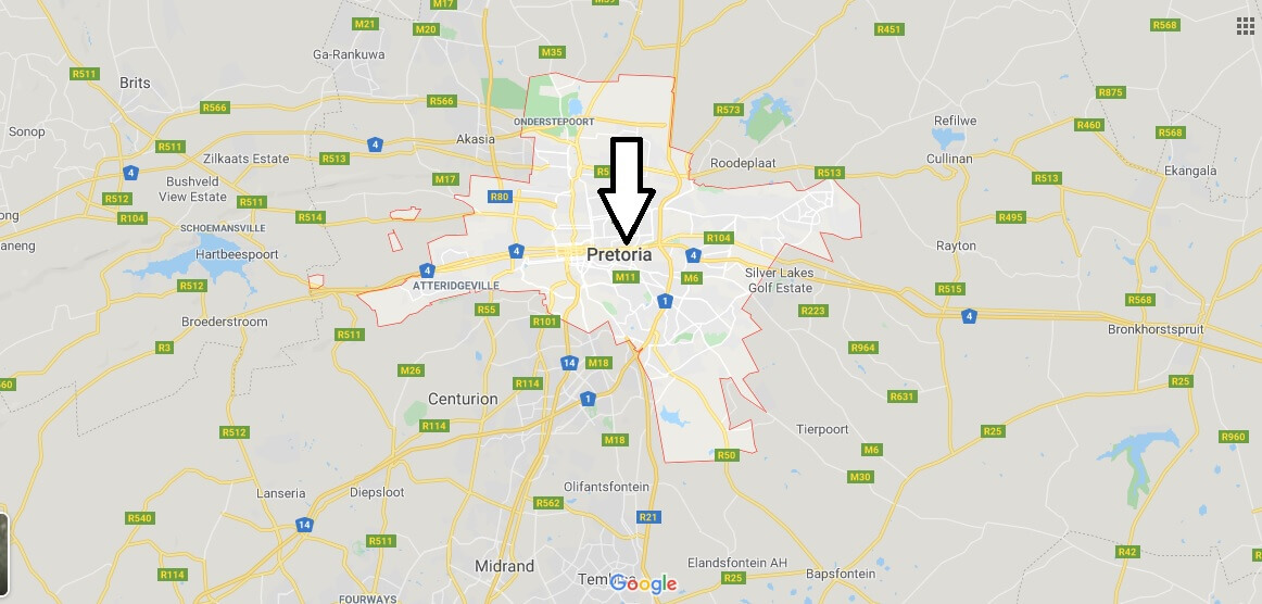 Map of Pretoria