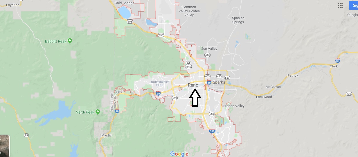 Map of Reno