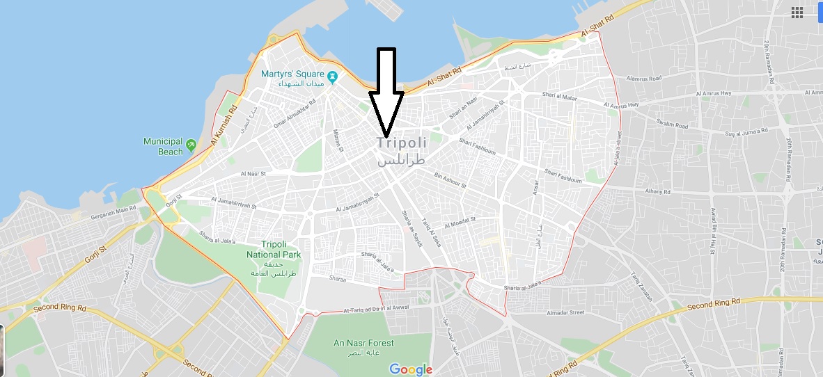 Tripoli Map and Map of Tripoli, Tripoli on Map | Where is Map
