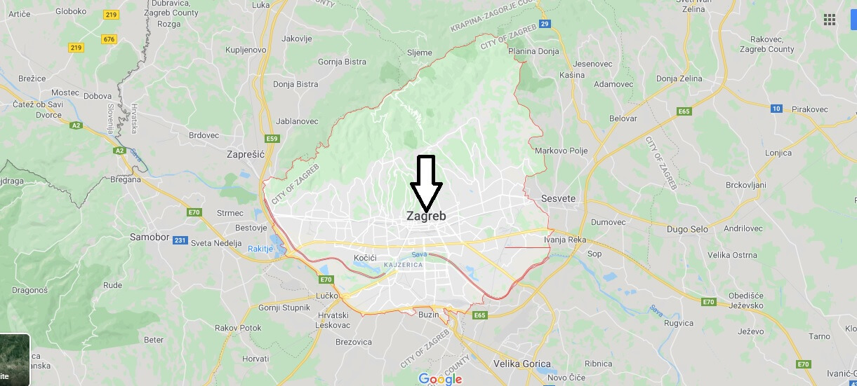 Map of Zagreb