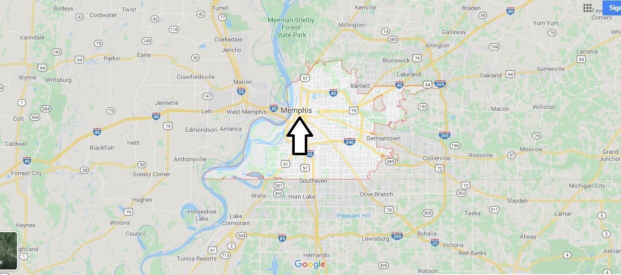 Memphis on Map