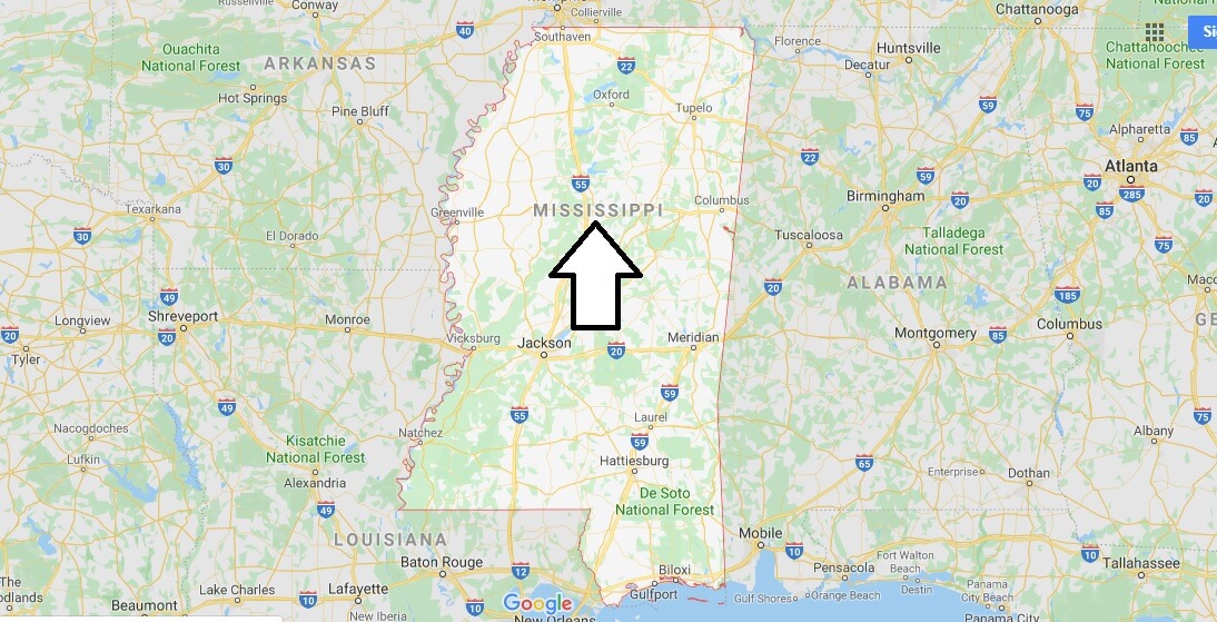 Mississippi on Map