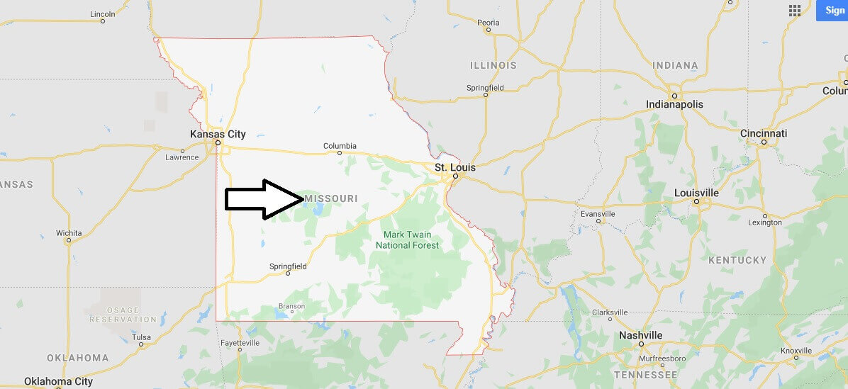 Missouri on Map