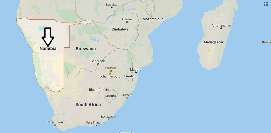 Namibia on Map