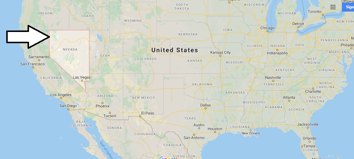 Nevada on Map