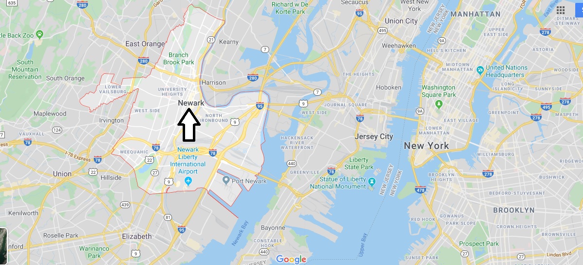 Newark on Map