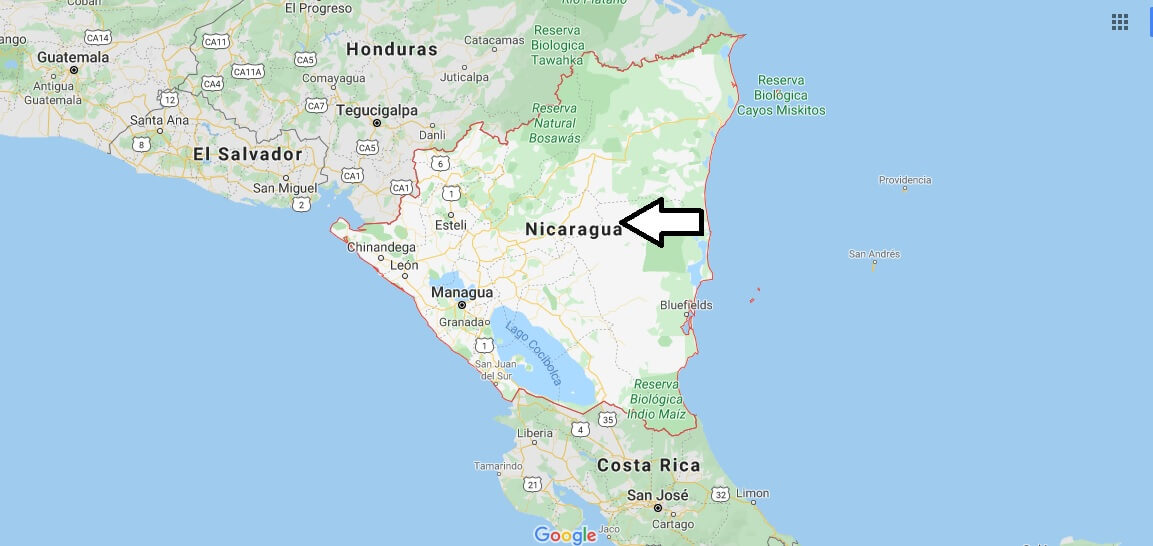 Nicaragua on Map