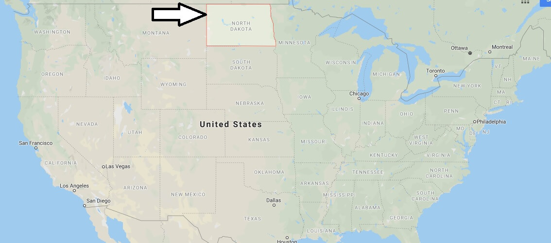 North Dakota on Map