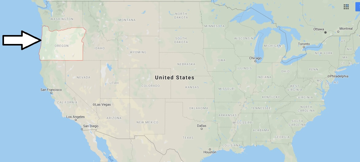 Oregon on Map