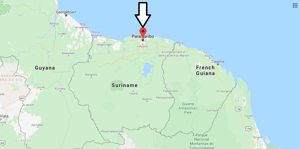 Paramaribo on Map
