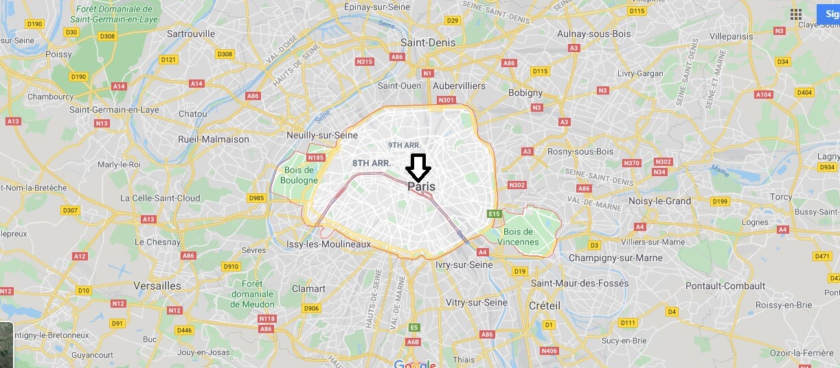 Paris on Map