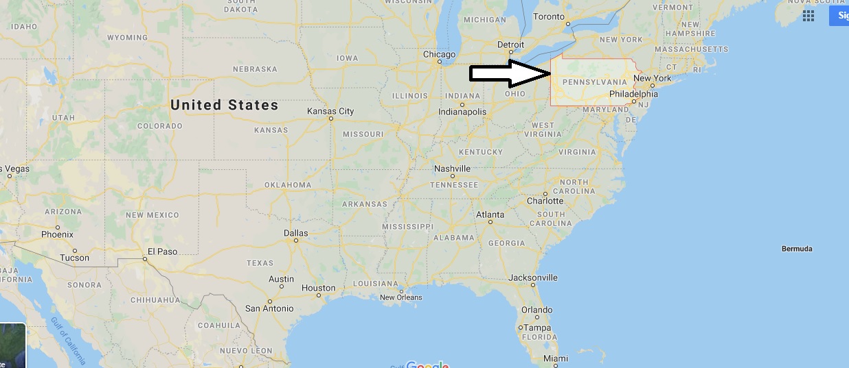 Pennsylvania on Map