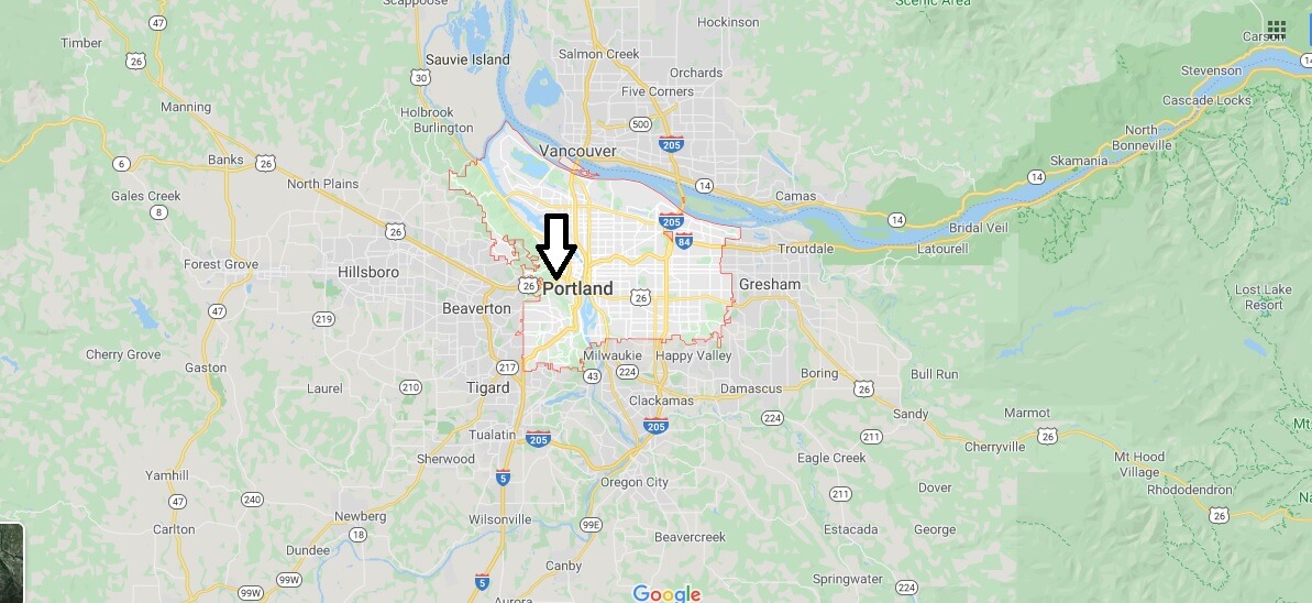 Portland on Map