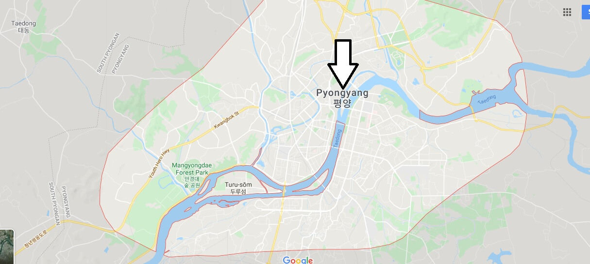 Pyongyang on Map