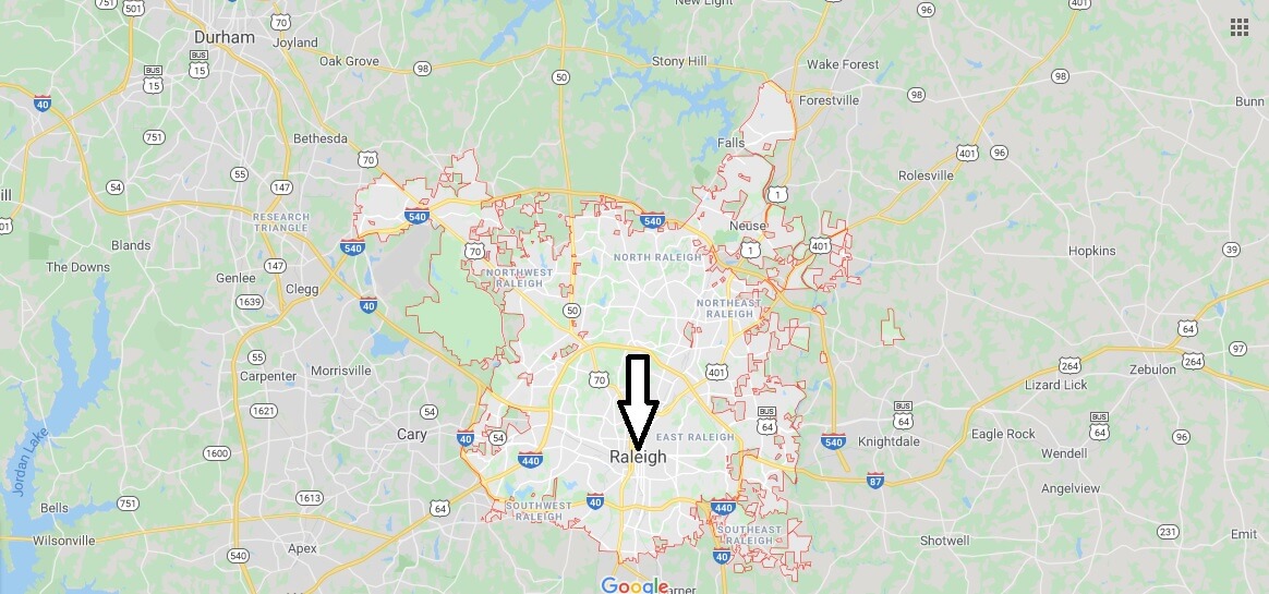 Raleigh on Map