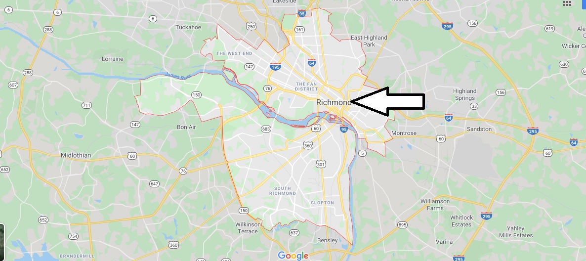 Richmond on Map