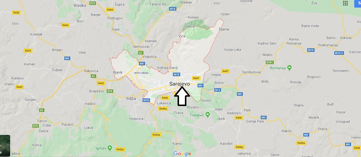 Sarajevo on Map