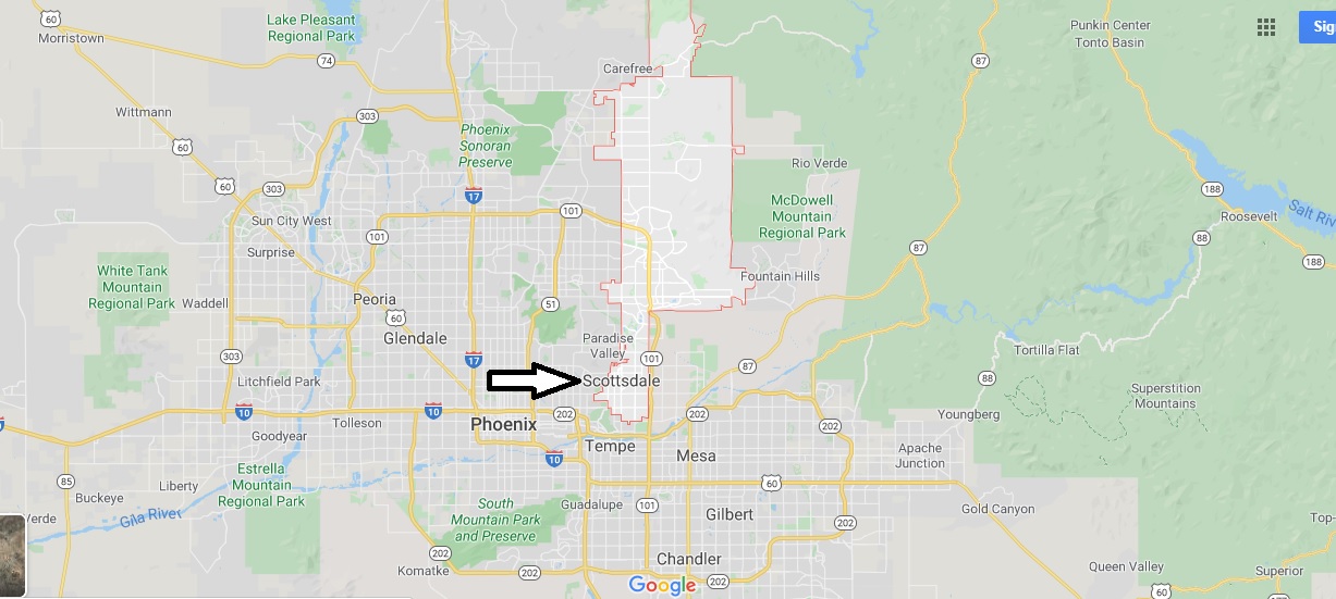 Scottsdale on Map