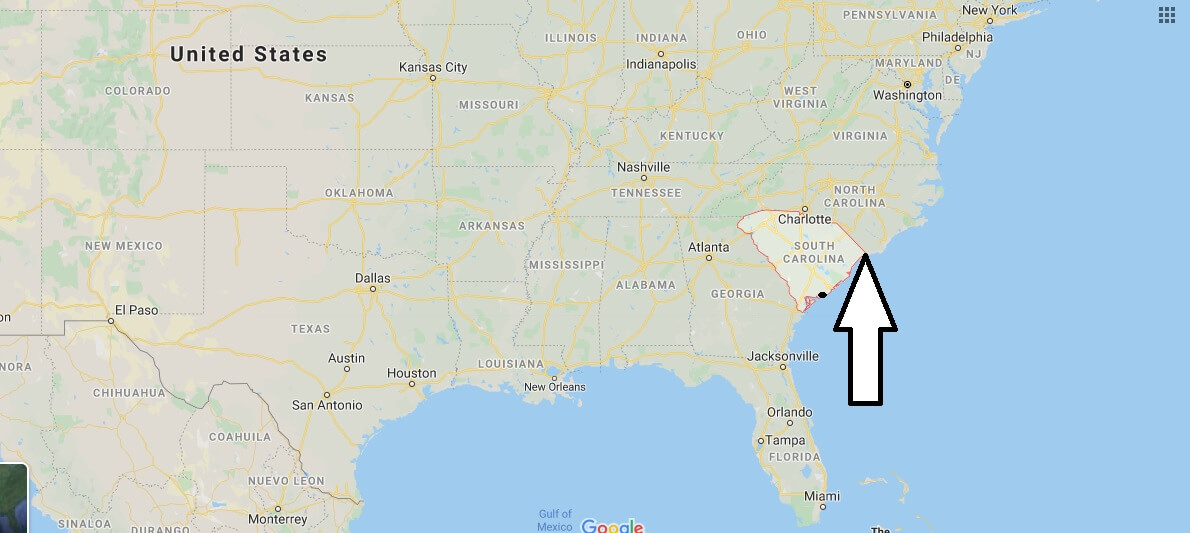 South Carolina on Map