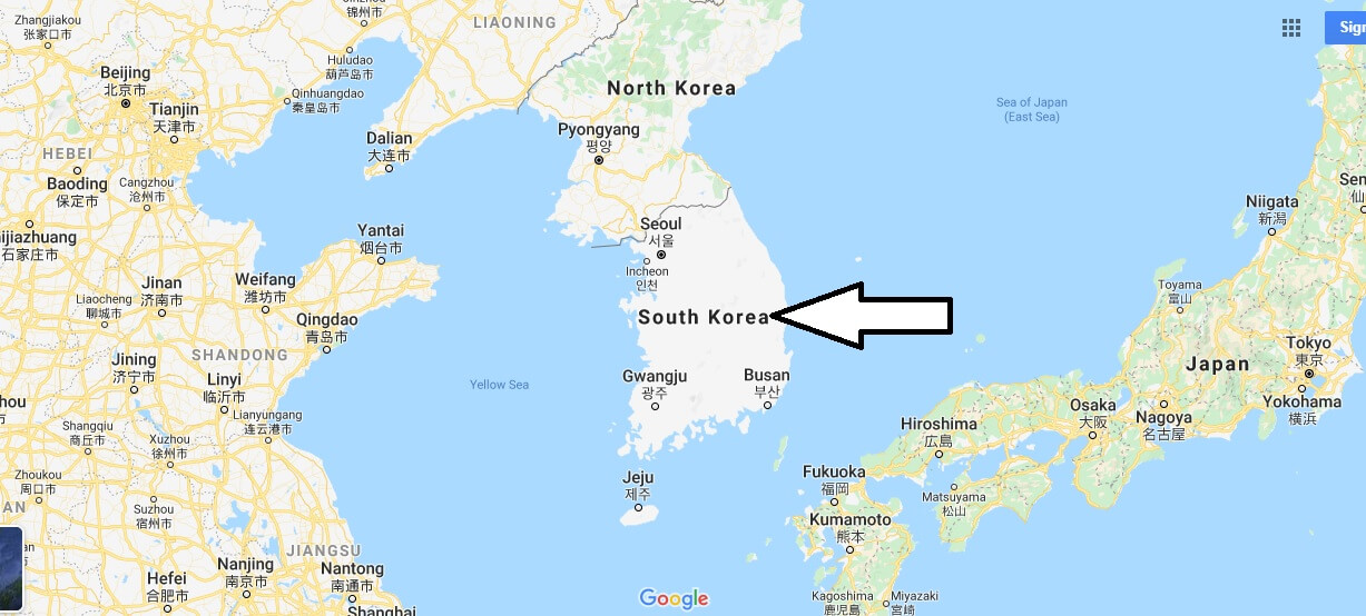 South Korea on Map