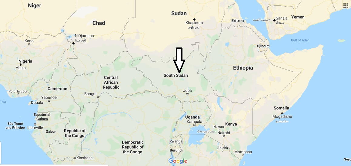 South Sudan on Map