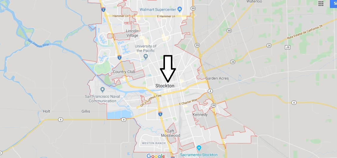 Stockton on Map