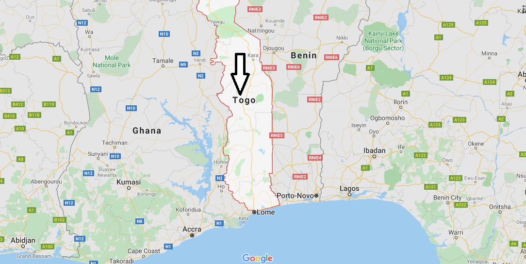 Togo on Map