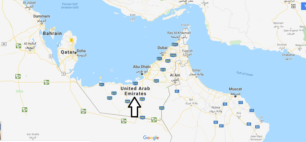 United Arab Emirates on Map