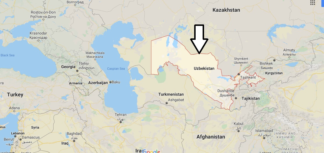 Uzbekistan on Map