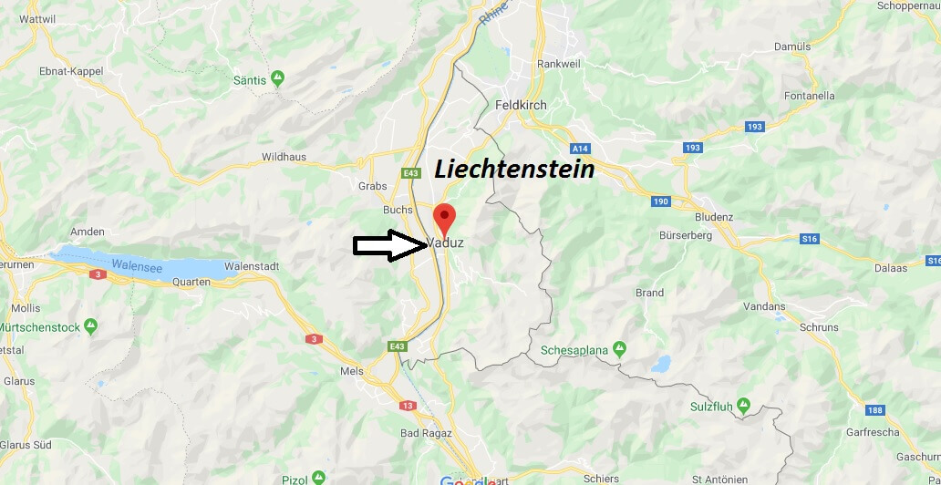 Vaduz on Map
