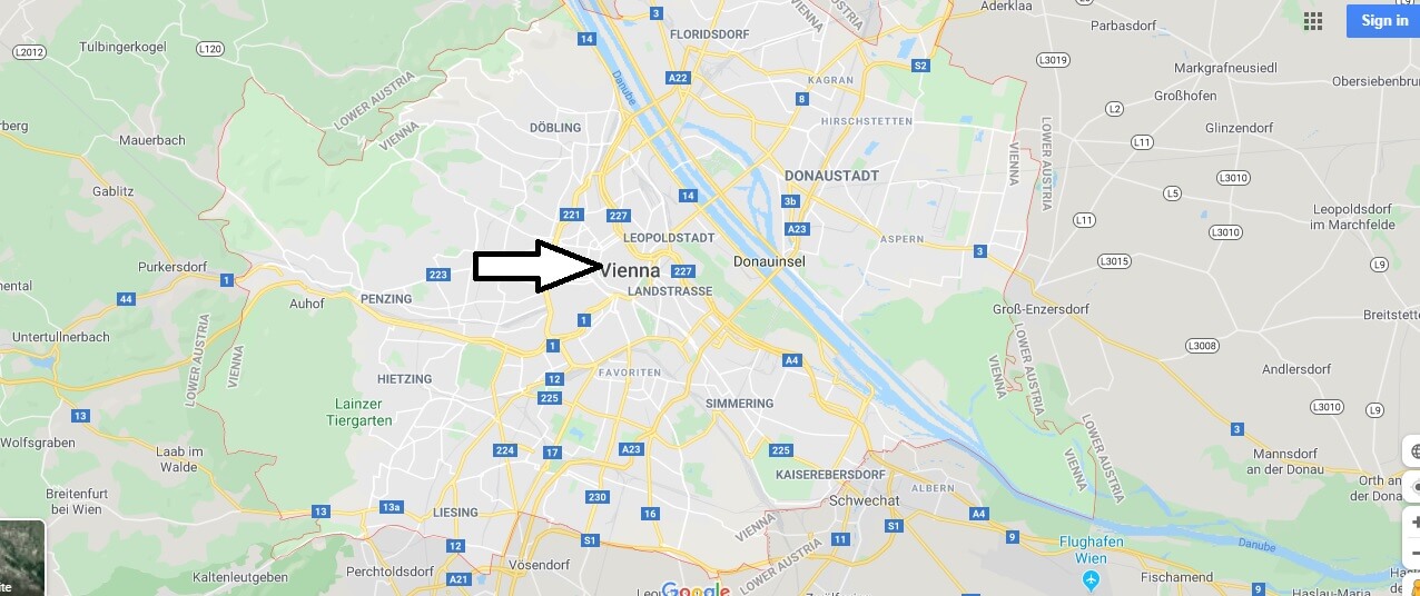 Vienna on Map