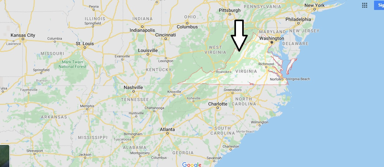Virginia on Map