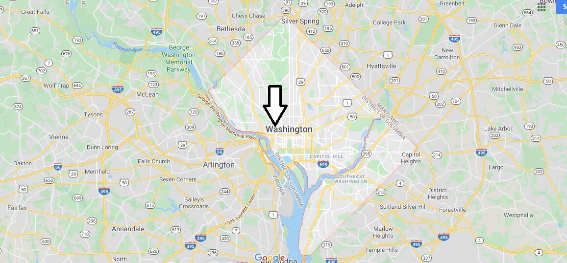 Washington D.C on Map