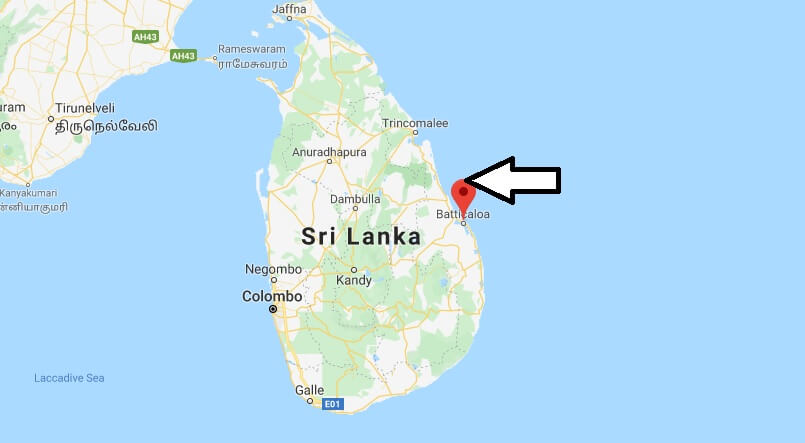 Where is Batticaloa Located? What Country is Batticaloa in? Batticaloa Map