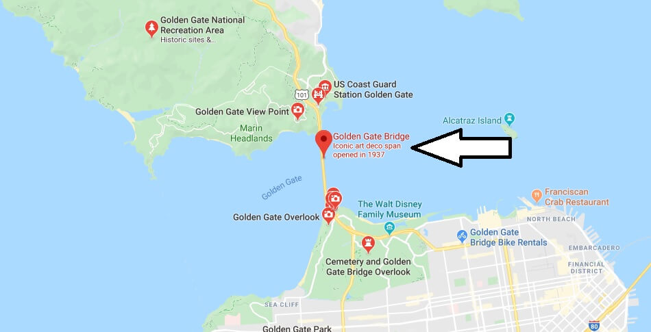 Where is Golden Gate Bridge Located? What Country is Golden Gate Bridge in? Golden Gate Bridge Map