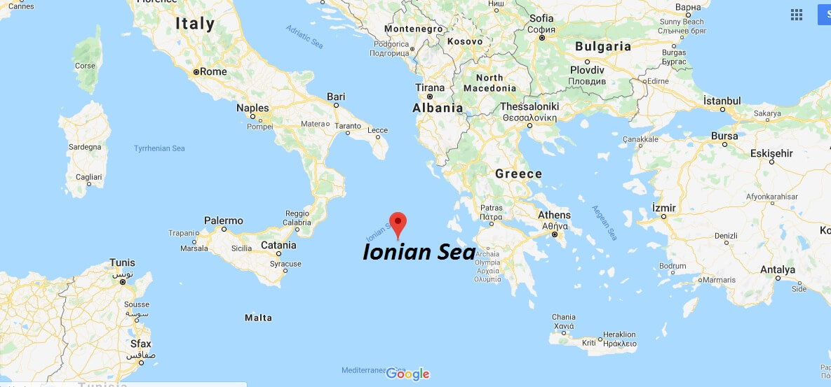 Where is Ionian Sea? What countries border the Ionian Sea?