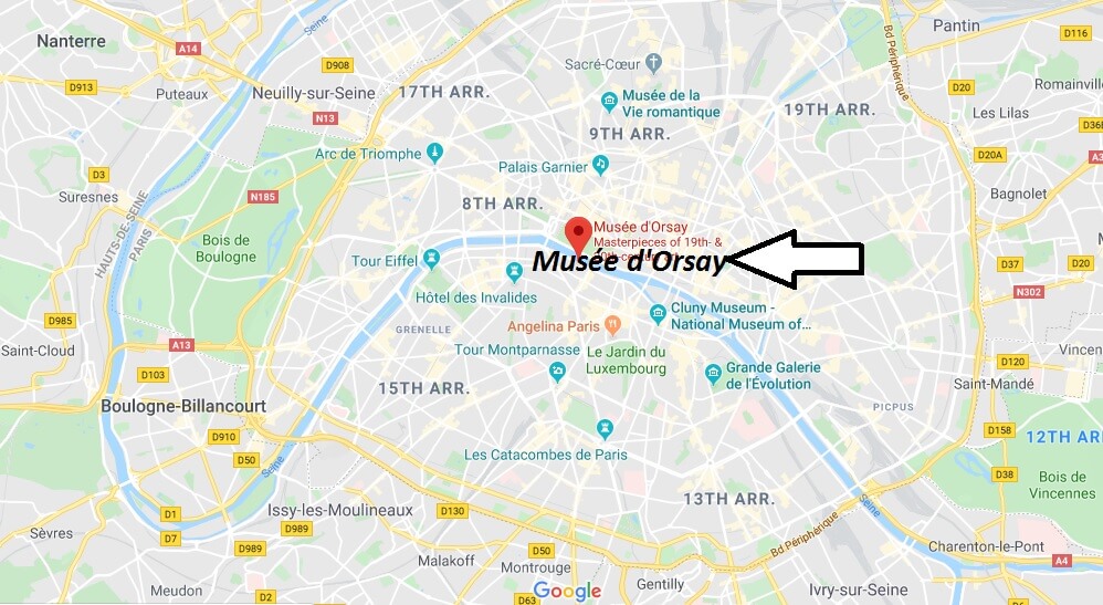 Where is Musée d'Orsay Located? What Country is Musée d'Orsay in? Musée d'Orsay Map