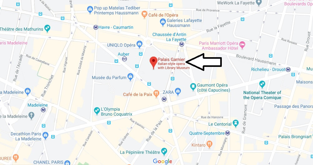 Where is Palais Garnier Located? What Country is Palais Garnier in? Palais Garnier Map
