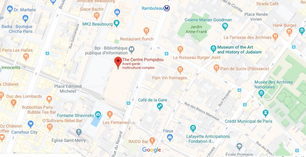 Where is The Centre Pompidou Located? What Country is The Centre Pompidou in? The Centre Pompidou Map